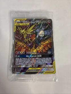 Moltres Zapdos Articuno SM210 GX Tag Team Hidden Fates Promo Card Sealed Wrapper - Image 1