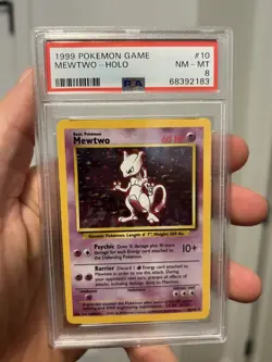 1999 Pokemon PSA 8 Mewtwo Holo Base Set #10 - Image 1