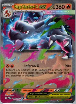 Mega Charizard X ex 013/094 ME02: Phantasmal Flames - Pokemon Card - NM - Image 1
