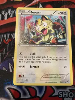 Pokemon TCG Meowth Steam Siege 88/114 Regular Common-NM - Image 1
