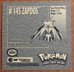 Pokemon 1999 Artbox Series 1 Stickers Zapdos 145 NM. FREE SHIPPING! - Image 2