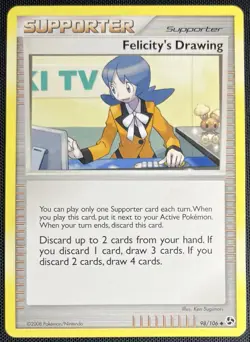Felicity's Drawing 98/106 Pokemon English Diamond & Pearl Great Encounters 2008 - Image 1