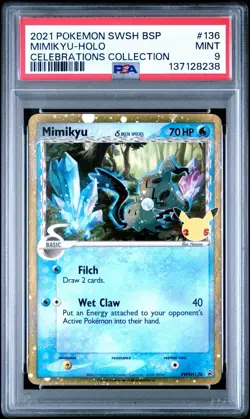 2021 POKEMON SWSH PROMO CELEBRATIONS COLLECTION #136 MIMIKYU-HOLO PSA 9 - Image 1