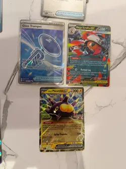 80ct Pokemon TCG Ascended Heroes Lot: Commons, Uncommons, Exs + Glass Trumpet IR - Image 2