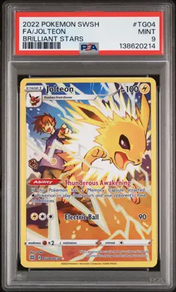 2022 POKEMON SWORD & SHIELD BRILLIANT STARS #TG04 FULL ART/JOLTEON PSA 9 - Image 1