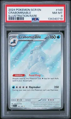 2024 POKEMON SCR EN-STELLAR CROWN ILLUSTRATION RARE #149 CRABOMINABLE PSA 8 - Image 1
