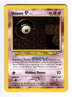 Unown [C] Neo Destiny #057 (2001) Uncommon NM Pokemon - Image 1