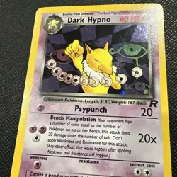 2000 Pokemon Team Rocket Dark Hypno Holo Rare First Edition 9/82 LP - Image 4