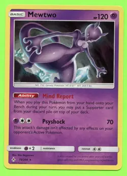 Mewtwo 75/214 - Near Mint Unbroken Bonds Pokemon Sun & Moon - Image 1