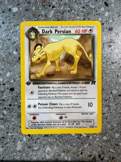 Pokemon TCG Cards 1st Edition Dark Persian 42/82 Team Rocket Uncommon - Image 1