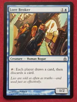 Magic The Gathering RAVNICA CITY OF GUILDS LORE BROKER blue card MTG - Image 1