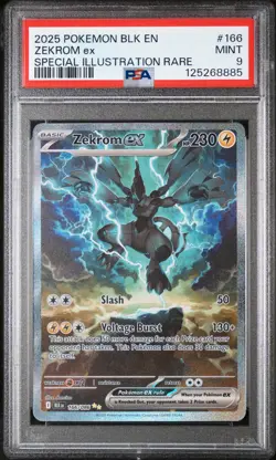 2025 POKEMON BLK EN-BLACK BOLT SPECIAL ILLUSTRATION RARE #166 ZEKROM EX PSA 9 - Image 1