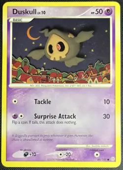 Duskull 60/100 Pokemon English Diamond & Pearl Stormfront 2008 - Image 1