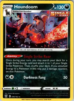 Houndoom 096/163 SWSH05: Battle Styles Pokemon TCG NM Holo - Image 1