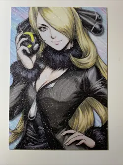 Cynthia Elite Trainer Hot Sexy Goddess Anime Doujin Sketches Art Card Girl Waifu - Image 1