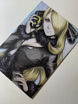 Cynthia Elite Trainer Hot Sexy Goddess Anime Doujin Sketches Art Card Girl Waifu - Image 3