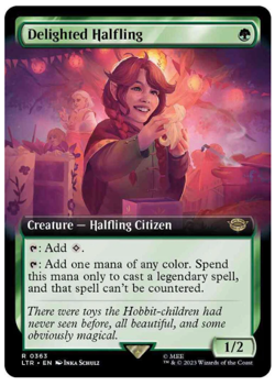 1x Delighted Halfling Extended Art The Lord of the Rings NM MTG - Image 1