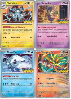 Pokemon Surging Sparks Stamped Pre-Release 151 152 153 154 Promo Set Holo SVP - Image 1