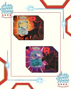 Pokemon TCG Destined Rivals Team Rocket Persian, Nidoking Tin Bundle Sealed - Image 1