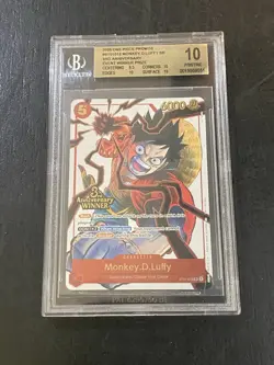2025 One Piece Promos ST01012 Monkey D Luffy 3rd Anniversary Winner Prize BGS 10 - Image 1