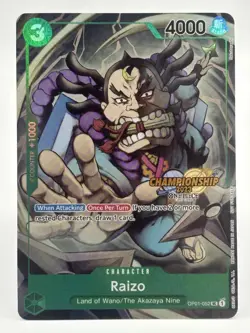 Raizo OP01-052 EN ONE PIECE TCG 2023 Championship Event Finalist-NM - Image 1