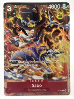 Sabo P-044 EN ONE PIECE TCG 2024 Championship Event Finalist-NM - Image 1