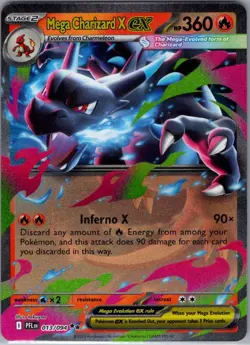 Mega Charizard X ex 013/094 ME02: Phantasmal Flames - Pokemon Card - NM - Image 1