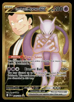 Pokemon Cards Team Rocket's Mewtwo ex 240/182 Destined Rivals Hyper Rare NM - Image 1
