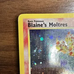 Pokemon TCG Blaine's Moltres Gym Heroes Holo Card 1/132 Unlimited Rare LP-MP - Image 3