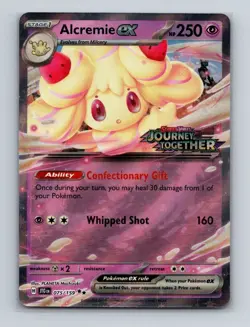 Alcremie ex 075 2025 Pokemon Journey Together RR Stamped Promo Card NM+ - Image 1