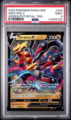 2022 POKEMON SWSH BLACK STAR PROMO HIDDEN POTENTIAL TINS #259 GIRATINA V PSA 9 - Image 1