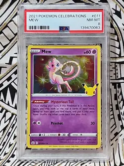 MEW Holo 2021 Pokemon Celebrations #011/025 PSA 8 Near Mint (063) - Image 1