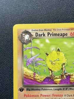 Pokemon Dark Primeape 43/82 1st Edition Team Rocket Uncommon LP - Image 2