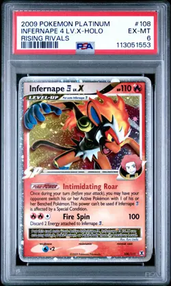 2009 POKEMON PLATINUM RISING RIVALS #108 INFERNAPE 4 LV.X-HOLO PSA 6 - Image 1