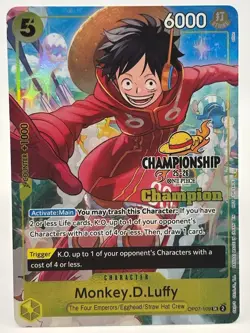 Monkey D. Luffy OP07-109 EN ONE PIECE TCG 25-26 CS Champion-NM - Image 1