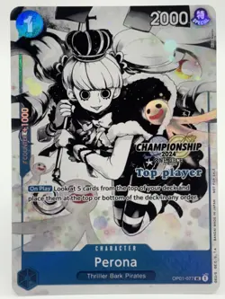 Perona OP01-077 EN ONE PIECE TCG 2024 CS TopPlayer Monochrome-NM - Image 1