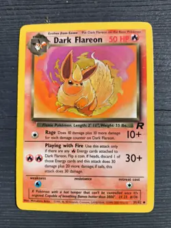 Pokemon TCG Dark Flareon Card 35/82 Team Rocket Uncommon 1st Edition - Image 1
