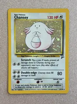 Chansey - Base Set II, Holo Unlimited, Holo Rare, No. 3/130 (Pokemon TCG, 1999) - Image 1