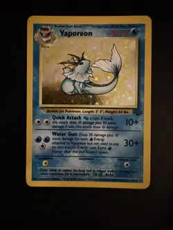 Pokemon TCG Vaporeon Jungle Holo Rare Card 12/64 LP/MP - Image 1