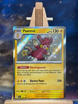 Pokemon - Scarlet & Violet Paldean Fates - Pawmot Baby Shiny 144/091 - NM - Image 1