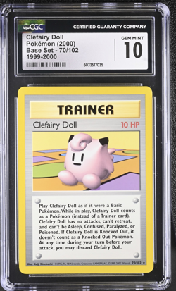 Clefairy Doll Pokemon (2000) Base Set - 70/102 CGC 10 GEM MINT - Image 1