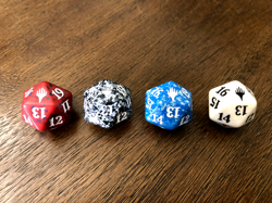 Lot of 4 Magic Gathering Planeswalker Logo Spindown D20 Life Counters Dice - Image 1