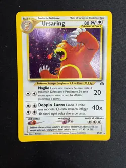 Pokemon Ursaring 15/75 Neo Discovery Rara Holo Unlimited Wizard IT Carte Vintage - Image 1