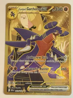 Pokemon TCG - Destined Rivals - Cynthia's Garchomp EX 241/182 - Gold Secret Rare - Image 1