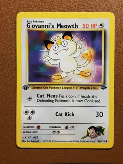 Giovanni's Meowth - 1st Edition - 74/132 Gym Challenge - Pokemon TCG NM - Image 1