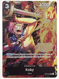 Koby OP02-098 EN ONE PIECE TCG 2023 ONLINE REGIONALS WINNER-NM - Image 1