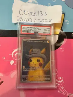 PSA 10 Van Gogh Pikachu with Grey Felt Hat SVP EN 085 Black Star Pokemon Card - Image 1