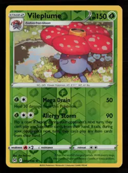 Vileplume SWSH11: Lost Origin #003/196 Reverse Holo Rare Pokemon Card - Image 1