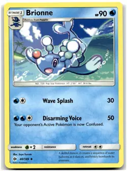 Brionne 40/149 SM Base Set Pokemon Card NM - Image 1