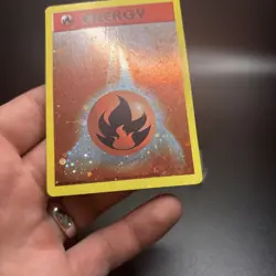 Pokemon Card Energize Your Game Promo Fire Energy Holo 1995-2000 WOTC 2x Swirls! - Image 3